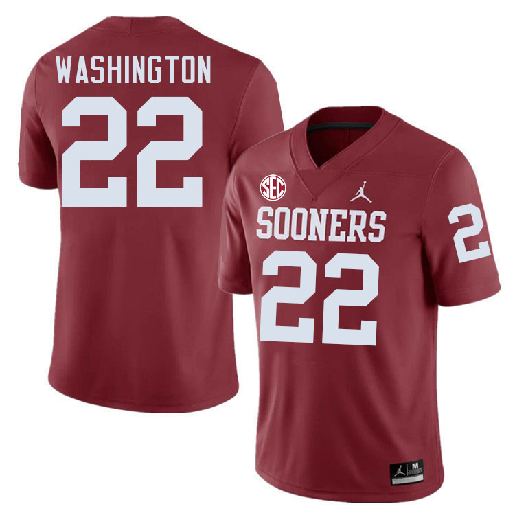 Oklahoma Sooners #22 Trynae Washington College Football Jersey Stitched-Crimson